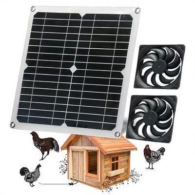 قیمت خوب کارخانه فروش داغ کارایی بالا 12W پنل خورشیدی فن خورشیدی برای مرغ کوپ، خانه سگ، بیرون از گلخانه گودال آنلاین